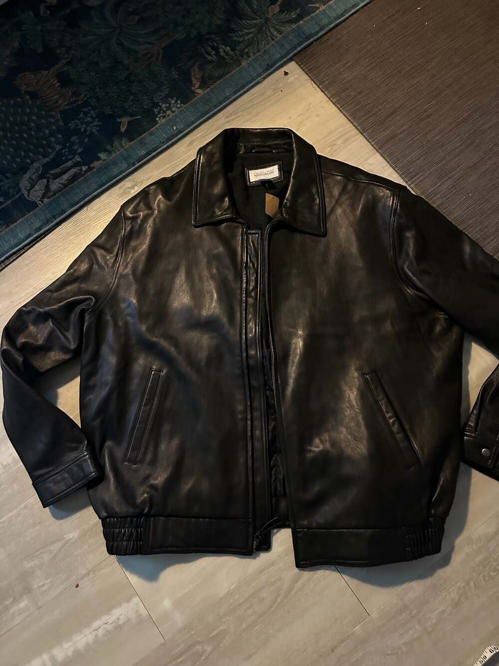 Joseph & Feiss Leather Jacket Size 4XLT Black Genuine Lambskin